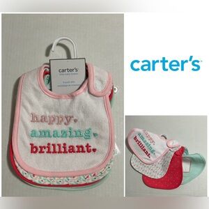 🆕CARTER’S - NWT - 4PK - INFANT GIRLS BIBS